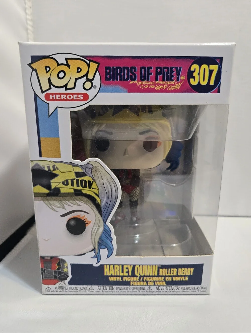 Funko Pop! Birds of Prey #307 Harley Quinn Roller Derby - Blonde & Blue - Picture 1 of 7